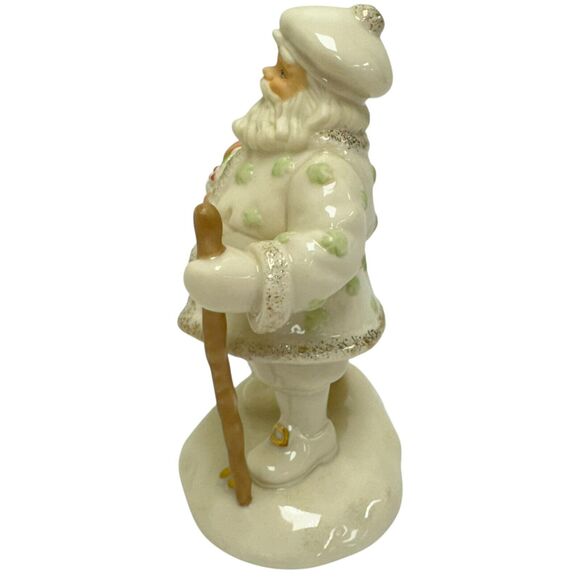 Vintage 2002 Lenox A Merry Irish Santa Porcelain Figurine Clover Wreath 5” - Picture 2 of 5
